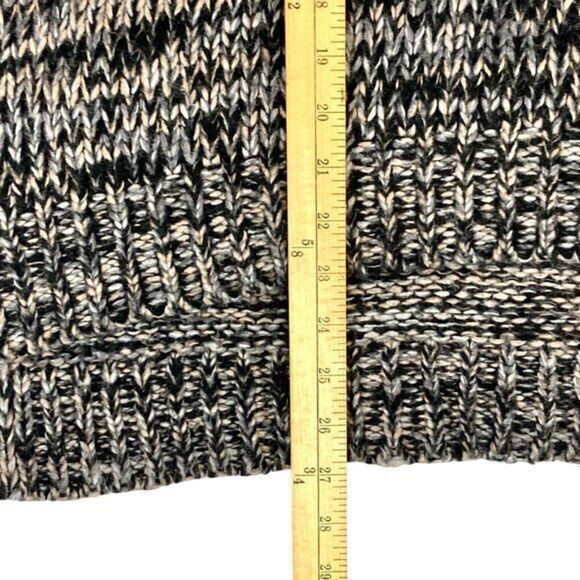 Cupio Chunky Knit Sweater Womens Size X-Large Color Block Gray Black Hi-Lo Hem - Picture 13 of 16